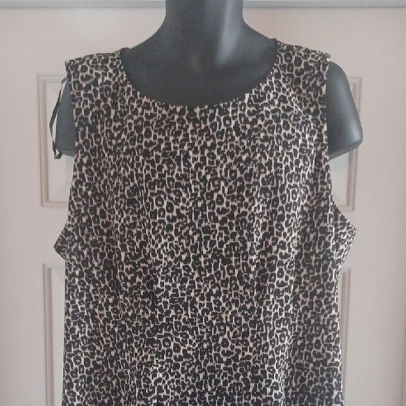 Halston Heritage Black and Brown Midi Dress, 22 - Picture 1 of 9